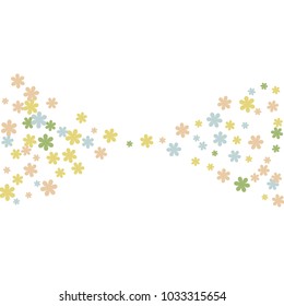 Delicate Floral Pattern with Simple Small Flowers for Greeting Card or Poster. Naive Daisy Flowers in Primitive Style. Vector Background for Spring or Summer Design.
