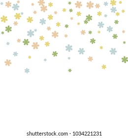 Delicate Floral Pattern with Simple Small Flowers for Greeting Card or Poster. Naive Daisy Flowers in Primitive Style. Vector Background for Spring or Summer Design.
