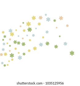 Delicate Floral Pattern with Simple Small Flowers for Greeting Card or Poster. Naive Daisy Flowers in Primitive Style. Vector Background for Spring or Summer Design.
