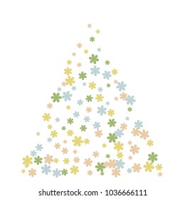 Delicate Floral Pattern with Simple Small Flowers for Greeting Card or Poster. Naive Daisy Flowers in Primitive Style. Vector Background for Spring or Summer Design.
