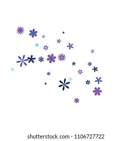 Delicate Floral Pattern with Simple Small Flowers for Greeting Card or Poster. Naive Daisy Flowers in Primitive Style. Vector Background for Spring or Summer Design.
