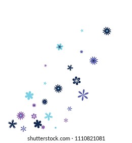 Delicate Floral Pattern with Simple Small Flowers for Greeting Card or Poster. Naive Daisy Flowers in Primitive Style. Vector Background for Spring or Summer Design.
