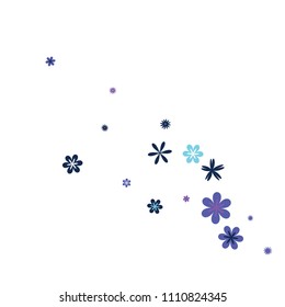 Delicate Floral Pattern with Simple Small Flowers for Greeting Card or Poster. Naive Daisy Flowers in Primitive Style. Vector Background for Spring or Summer Design.
