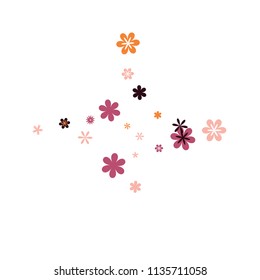 Delicate Floral Pattern with Simple Small Flowers for Greeting Card or Poster. Naive Daisy Flowers in Primitive Style. Vector Background for Spring or Summer Design.
