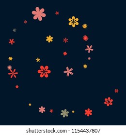 Delicate Floral Pattern with Simple Small Flowers for Greeting Card or Poster. Naive Daisy Flowers in Primitive Style. Vector Background for Spring or Summer Design.
