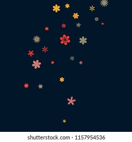 Delicate Floral Pattern with Simple Small Flowers for Greeting Card or Poster. Naive Daisy Flowers in Primitive Style. Vector Background for Spring or Summer Design.
