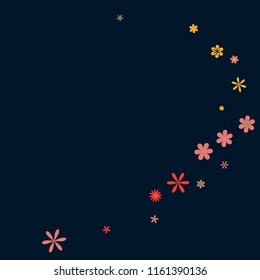 Delicate Floral Pattern with Simple Small Flowers for Greeting Card or Poster. Naive Daisy Flowers in Primitive Style. Vector Background for Spring or Summer Design.
