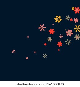 Delicate Floral Pattern with Simple Small Flowers for Greeting Card or Poster. Naive Daisy Flowers in Primitive Style. Vector Background for Spring or Summer Design.
