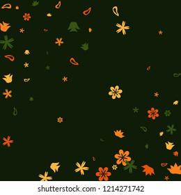 Delicate Floral Pattern with Simple Small Flowers for Greeting Card or Poster. Naive Daisy Flowers in Primitive Style. Vector Background for Spring or Summer Design.
