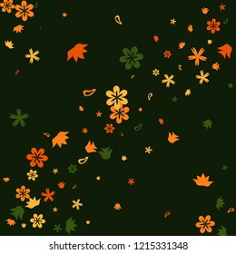 Delicate Floral Pattern with Simple Small Flowers for Greeting Card or Poster. Naive Daisy Flowers in Primitive Style. Vector Background for Spring or Summer Design.
