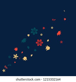 Delicate Floral Pattern with Simple Small Flowers for Greeting Card or Poster. Naive Daisy Flowers in Primitive Style. Vector Background for Spring or Summer Design.
