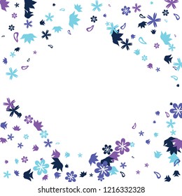 Delicate Floral Pattern with Simple Small Flowers for Greeting Card or Poster. Naive Daisy Flowers in Primitive Style. Vector Background for Spring or Summer Design.
