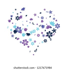 Delicate Floral Pattern with Simple Small Flowers for Greeting Card or Poster. Naive Daisy Flowers in Primitive Style. Vector Background for Spring or Summer Design.
