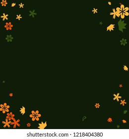 Delicate Floral Pattern with Simple Small Flowers for Greeting Card or Poster. Naive Daisy Flowers in Primitive Style. Vector Background for Spring or Summer Design.
