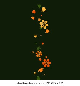 Delicate Floral Pattern with Simple Small Flowers for Greeting Card or Poster. Naive Daisy Flowers in Primitive Style. Vector Background for Spring or Summer Design.
