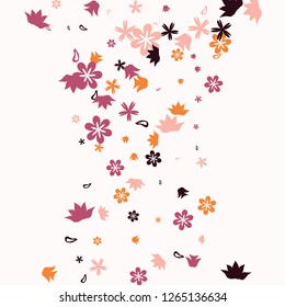 Delicate Floral Pattern with Simple Small Flowers for Greeting Card or Poster. Naive Daisy Flowers in Primitive Style. Vector Background for Spring or Summer Design.
