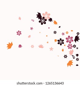Delicate Floral Pattern with Simple Small Flowers for Greeting Card or Poster. Naive Daisy Flowers in Primitive Style. Vector Background for Spring or Summer Design.
