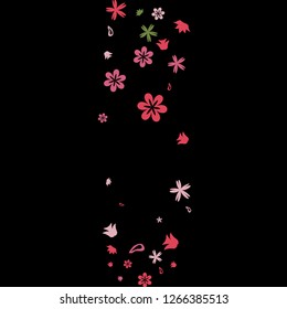 Delicate Floral Pattern with Simple Small Flowers for Greeting Card or Poster. Naive Daisy Flowers in Primitive Style. Vector Background for Spring or Summer Design.
