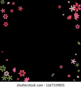 Delicate Floral Pattern with Simple Small Flowers for Greeting Card or Poster. Naive Daisy Flowers in Primitive Style. Vector Background for Spring or Summer Design.
