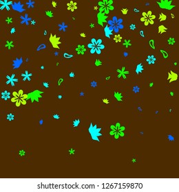 Delicate Floral Pattern with Simple Small Flowers for Greeting Card or Poster. Naive Daisy Flowers in Primitive Style. Vector Background for Spring or Summer Design.
