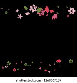 Delicate Floral Pattern with Simple Small Flowers for Greeting Card or Poster. Naive Daisy Flowers in Primitive Style. Vector Background for Spring or Summer Design.
