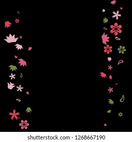 Delicate Floral Pattern with Simple Small Flowers for Greeting Card or Poster. Naive Daisy Flowers in Primitive Style. Vector Background for Spring or Summer Design.
