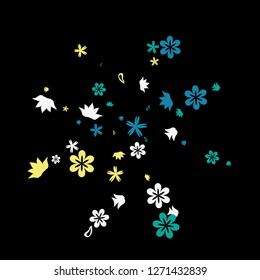 Delicate Floral Pattern with Simple Small Flowers for Greeting Card or Poster. Naive Daisy Flowers in Primitive Style. Vector Background for Spring or Summer Design.
