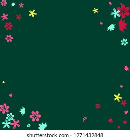 Delicate Floral Pattern with Simple Small Flowers for Greeting Card or Poster. Naive Daisy Flowers in Primitive Style. Vector Background for Spring or Summer Design.
