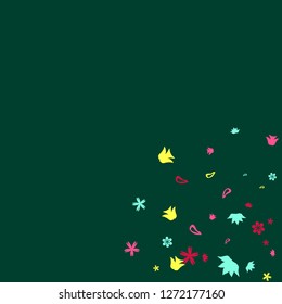 Delicate Floral Pattern with Simple Small Flowers for Greeting Card or Poster. Naive Daisy Flowers in Primitive Style. Vector Background for Spring or Summer Design.
