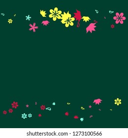 Delicate Floral Pattern with Simple Small Flowers for Greeting Card or Poster. Naive Daisy Flowers in Primitive Style. Vector Background for Spring or Summer Design.
