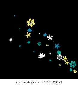 Delicate Floral Pattern with Simple Small Flowers for Greeting Card or Poster. Naive Daisy Flowers in Primitive Style. Vector Background for Spring or Summer Design.
