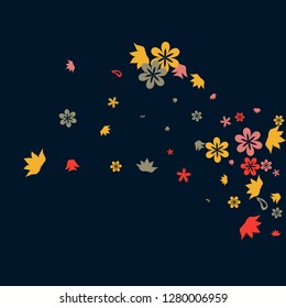 Delicate Floral Pattern with Simple Small Flowers for Greeting Card or Poster. Naive Daisy Flowers in Primitive Style. Vector Background for Spring or Summer Design.
