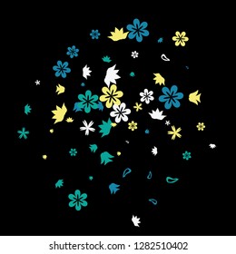 Delicate Floral Pattern with Simple Small Flowers for Greeting Card or Poster. Naive Daisy Flowers in Primitive Style. Vector Background for Spring or Summer Design.
