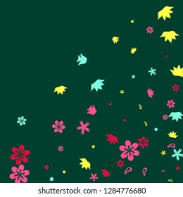 Delicate Floral Pattern with Simple Small Flowers for Greeting Card or Poster. Naive Daisy Flowers in Primitive Style. Vector Background for Spring or Summer Design.
