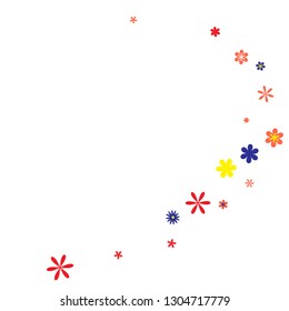 Delicate Floral Pattern with Simple Small Flowers for Greeting Card or Poster. Naive Daisy Flowers in Primitive Style. Vector Background for Spring or Summer Design.
