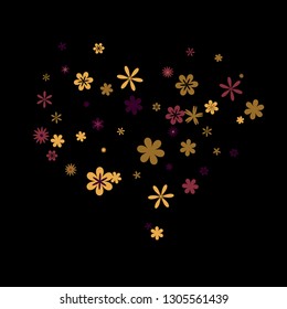 Delicate Floral Pattern with Simple Small Flowers for Greeting Card or Poster. Naive Daisy Flowers in Primitive Style. Vector Background for Spring or Summer Design.
