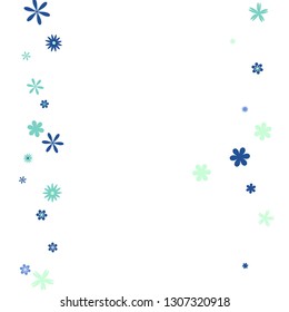 Delicate Floral Pattern with Simple Small Flowers for Greeting Card or Poster. Naive Daisy Flowers in Primitive Style. Vector Background for Spring or Summer Design.

