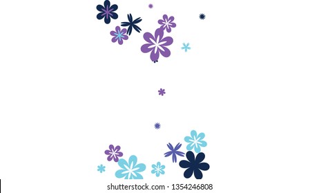 Delicate Floral Pattern with Simple Small Flowers for Greeting Card or Poster. Naive Daisy Flowers in Primitive Style. Vector Background for Spring or Summer Design.