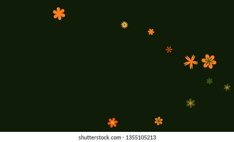 Delicate Floral Pattern with Simple Small Flowers for Greeting Card or Poster. Naive Daisy Flowers in Primitive Style. Vector Background for Spring or Summer Design.