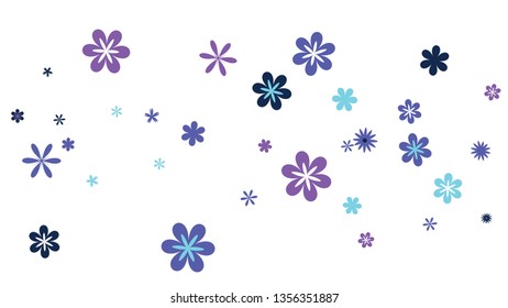 Delicate Floral Pattern with Simple Small Flowers for Greeting Card or Poster. Naive Daisy Flowers in Primitive Style. Vector Background for Spring or Summer Design.