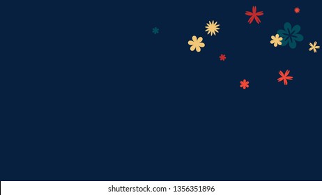 Delicate Floral Pattern with Simple Small Flowers for Greeting Card or Poster. Naive Daisy Flowers in Primitive Style. Vector Background for Spring or Summer Design.