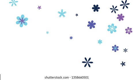 Delicate Floral Pattern with Simple Small Flowers for Greeting Card or Poster. Naive Daisy Flowers in Primitive Style. Vector Background for Spring or Summer Design.
