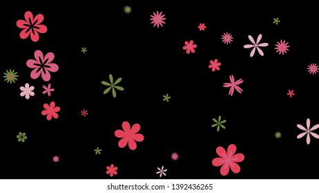 Delicate Floral Pattern with Simple Small Flowers for Greeting Card or Poster. Naive Daisy Flowers in Primitive Style. Vector Background for Spring or Summer Design.
