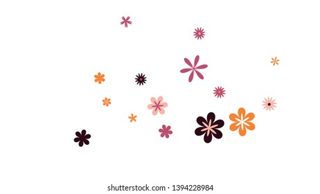 Delicate Floral Pattern with Simple Small Flowers for Greeting Card or Poster. Naive Daisy Flowers in Primitive Style. Vector Background for Spring or Summer Design.
