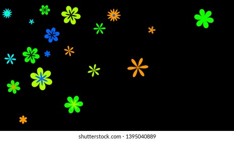 Delicate Floral Pattern with Simple Small Flowers for Greeting Card or Poster. Naive Daisy Flowers in Primitive Style. Vector Background for Spring or Summer Design.
