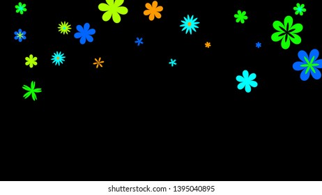 Delicate Floral Pattern with Simple Small Flowers for Greeting Card or Poster. Naive Daisy Flowers in Primitive Style. Vector Background for Spring or Summer Design.
