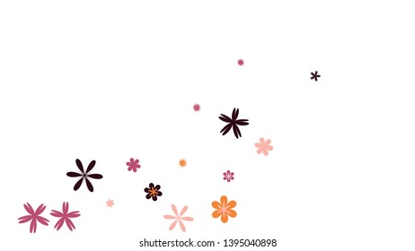 Delicate Floral Pattern with Simple Small Flowers for Greeting Card or Poster. Naive Daisy Flowers in Primitive Style. Vector Background for Spring or Summer Design.

