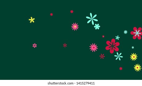 Delicate Floral Pattern with Simple Small Flowers for Greeting Card or Poster. Naive Daisy Flowers in Primitive Style. Vector Background for Spring or Summer Design.
