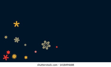 Delicate Floral Pattern with Simple Small Flowers for Greeting Card or Poster. Naive Daisy Flowers in Primitive Style. Vector Background for Spring or Summer Design.
