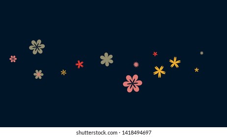 Delicate Floral Pattern with Simple Small Flowers for Greeting Card or Poster. Naive Daisy Flowers in Primitive Style. Vector Background for Spring or Summer Design.
